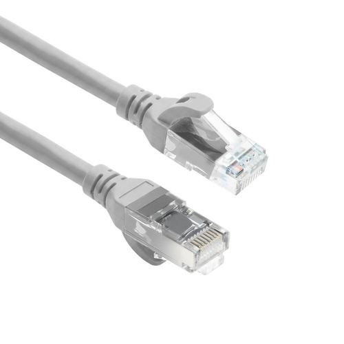 ACT Grijze 15 meter TPE U/UTP CAT6A ultra-flex patchkabel snagless met RJ45 connectoren