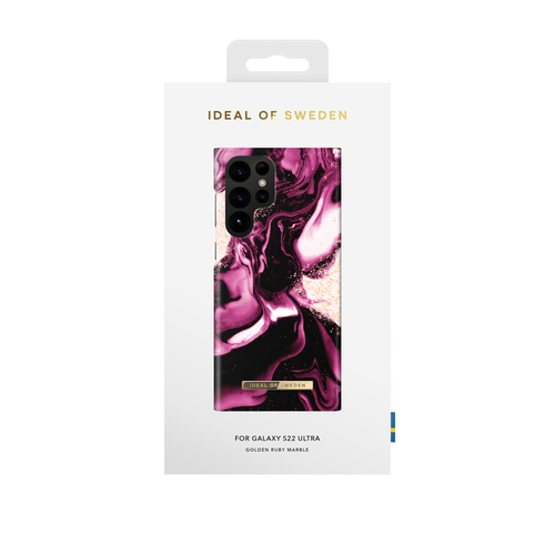 iDeal of Sweden Printed Case Galaxy S22U Golden Ruby Marble – image 1