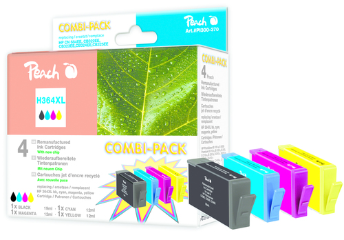Peach PI300-370 ink cartridge 4 pc(s) High (XL) Yield Black, Cyan, Magenta, Yellow
