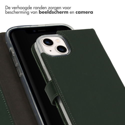 Selencia Echt Lederen Bookcase iPhone 14 Plus - Groen, afbeelding 4