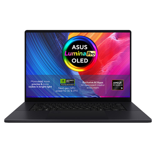 ASUS ProArt P16 H7606GP-SR011W AMD Ryzen AI 9 465 Ноутбук 40,6 cm (16") Сенсорный экран 3K 16 GB LPDDR5x-SDRAM 1 TB Твердотельный накопитель (SSD) NVIDIA® GeForce RTX™ 5070 Laptop GPU Wi-Fi 7 (802.11be) Windows 11 Home Черный