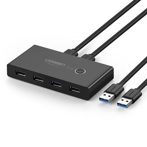 HUB para Compartir 4 Puertos USB 30 a 2 PC s / Cambio Mediante Botón / Incluye dos cables USB de 15 m / ABS / Permite que 2 Usuarios Compartan 4 Dispositivos Periféricos USB30 como una impresora un escáner etc 30768 - 30768