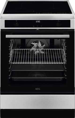 AEG CIB6470APM Freestanding cooker Electric Zone induction hob Stainless steel