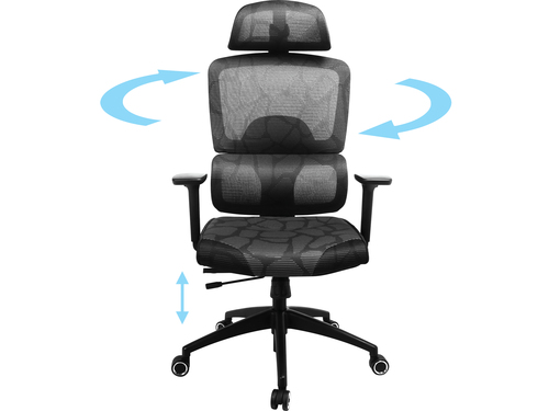 Sandberg ErgoFusion Gaming Chair Pro Universele gamestoel Gecapitonneerde zitting Zwart, Grijs, afbeelding 4