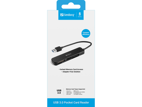 Sandberg USB 3.0 Pocket Card Reader,, afbeelding 2