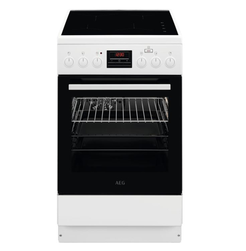AEG CIB56484BW Freestanding cooker Electric Zone induction hob Black, White