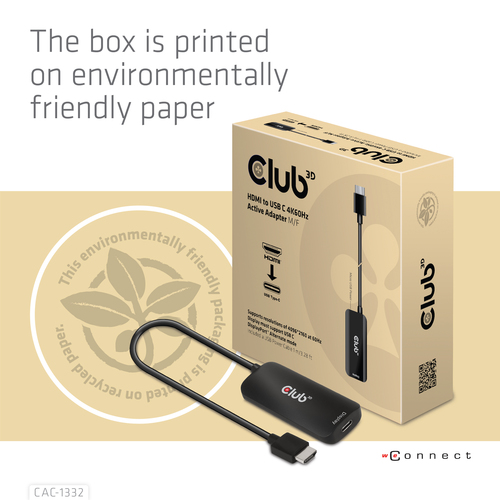 CLUB3D HDMI to USB C 4K60Hz Active Adapter M/F – image 3