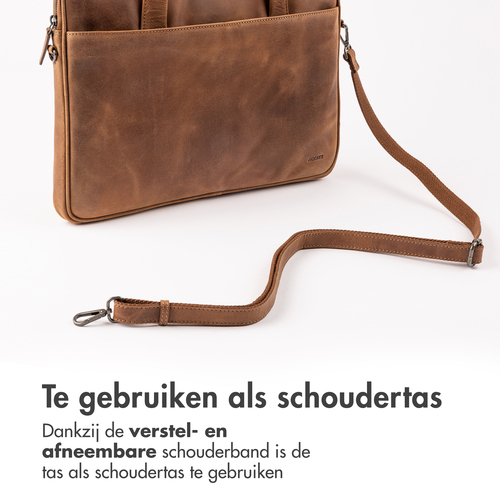 Accezz Leather Laptoptas 16 inch - Cognac, afbeelding 8