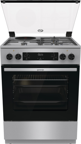 Gorenje GK6C61XC cooker Freestanding cooker Electric Combi Black, Silver