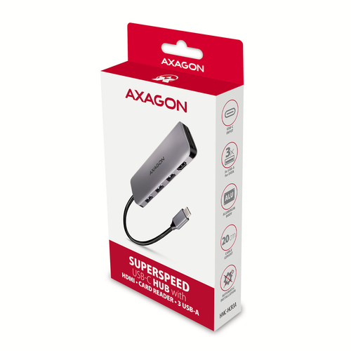 AXAGON SuperSpeed USB-C HUB mit HDMI - Kartenleser - 3 USB-A – Foto 10 von 10
