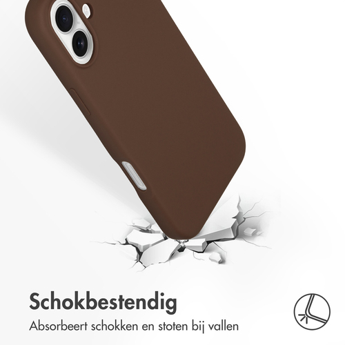 Accezz Liquid Silicone Backcover met MagSafe iPhone 16 Telefoonhoesje Bruin, afbeelding 5