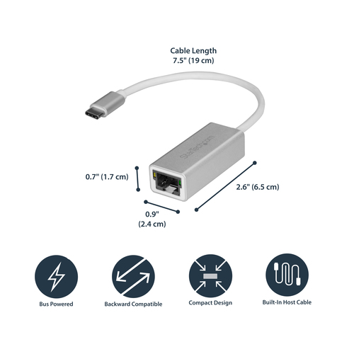 StarTech.com USB-C to Gigabit Ethernet Adapter, Aluminum, Thunderbolt 3 / 4 Compatible, USB Type C Network Adapter – image 8