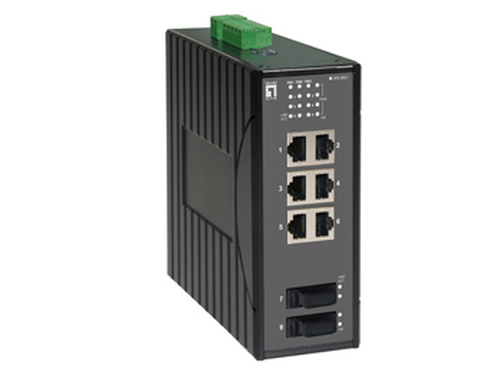 LevelOne 6 FE + 2 MM SC Unmanaged Switch -40 ~ 75C, DIN-rail, IEC61850