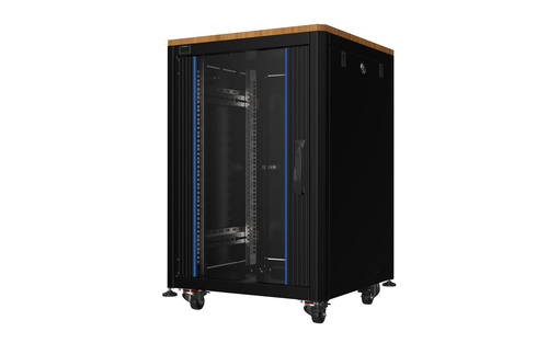Lanview RDL15U66BL-WOODTOP rack cabinet 15U Freestanding rack Black, Blue