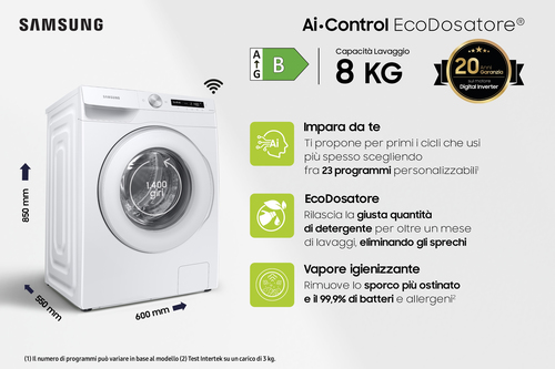Samsung WW80T534DTW washing machine Front-load – image 5