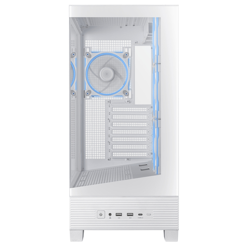 Asus A31 Plus TG Argb White Tempered Glass Mid Tower Gaming PC Case - Hidden Connectors, 360mm Radiators, 380mm GPUs - image 4