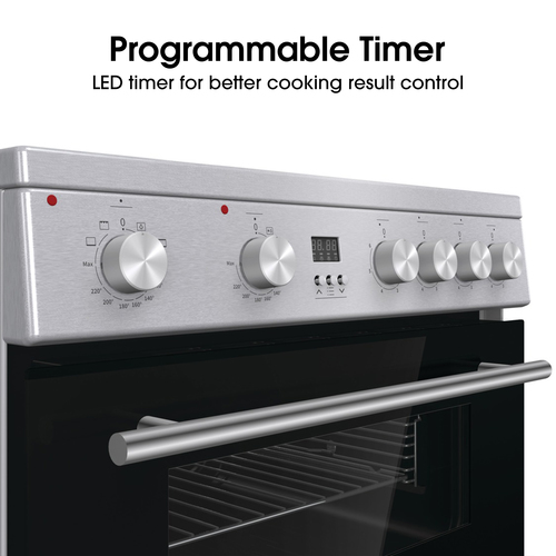 Hisense HDE3211BXUK 60cm Wide Double Oven Electric Cooker with Ceramic Hob - Stainless Steel - A Rated, Stainless Steel - image 7