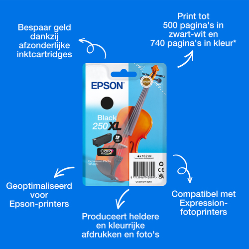 Epson 250XL Cartridge Zwart, afbeelding 4