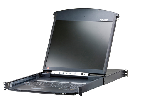 Aten 17" 1-Local/Remote Access16-Port Multi-Interface CAT5 Dual Rail LCD KVM Over IP