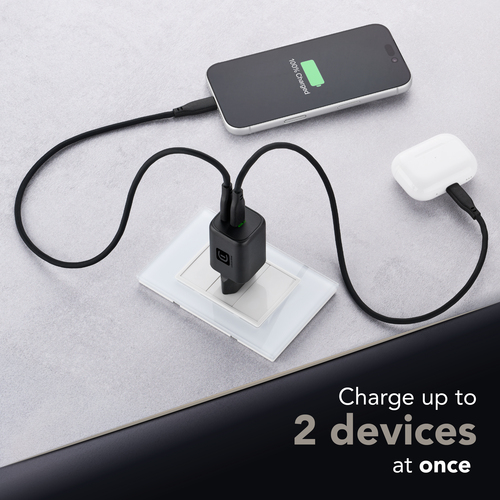 Cellularline GAN+ 45 W CHARGER DUAL USB-C PORT BLACK – image 5