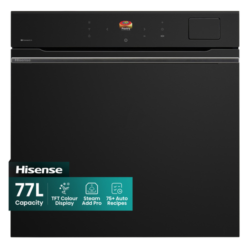 Hisense Hi8 BlackLine BAS6PH8BUKWF Electric Pyrolytic Steam Smart Oven - Jet Black, Black - image 1