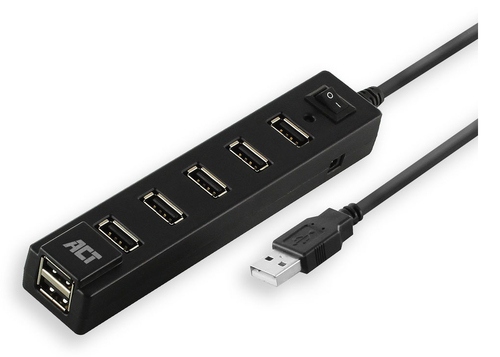 ACT Connectivity USB Hub 7 port met aan- en uit schakelaar usb-hub