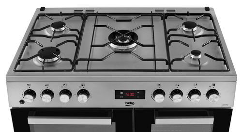Beko KDVF90X 90cm Double Oven Range Cooker with 5 Burner Gas Hob – image 3