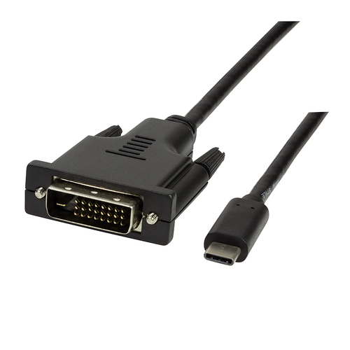 LogiLink UA0332 video kabel adapter 3 m USB Type-C DVI-D Zwart, afbeelding 2