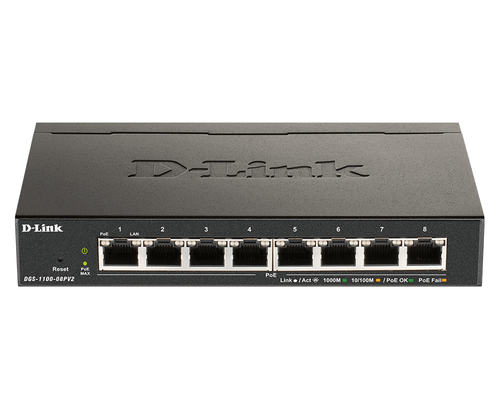 D-Link Switch DGS-1100-08PV2 8xGBit Managed PoE (64W)