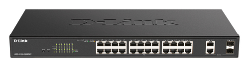 D-Link Switch DGS-1100-26MPV2 24xGBit/2xSFP 19" Managed PoE+ (370W)