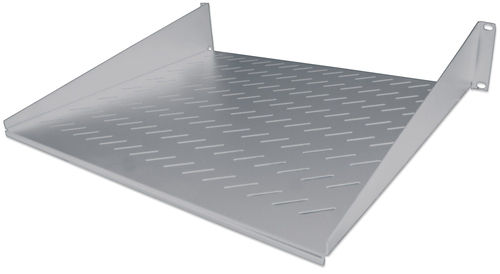 Intellinet 19 Cantilever Shelf, 2U, 2-Point Front Mount, 250mm Depth, Grey Rackhylde Grå