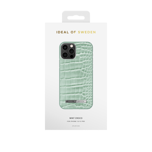 iDeal of Sweden Atelier Case iPhone 12/12P Mint Croco – image 1