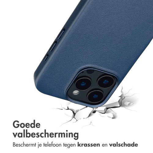 Accezz MagSafe Leather Backcover voor iPhone 16 Pro Max Telefoonhoesje Blauw, afbeelding 7