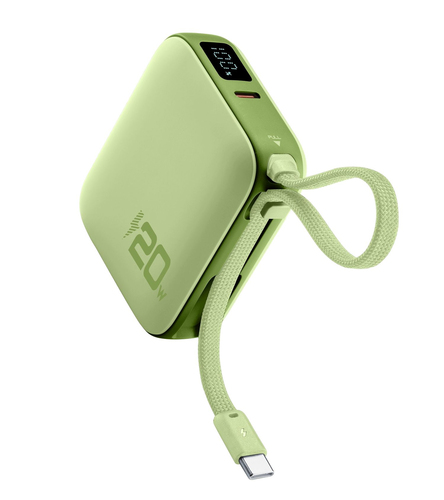 Cellularline POCKET POWER BANK 10000 mAh 20W USB-C PORT GREEN Зеленый