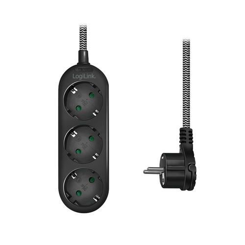 LogiLink stekker omlijsting 3-lade ,3xCEE 7/3;1,5m,Textilkabel, afbeelding 2