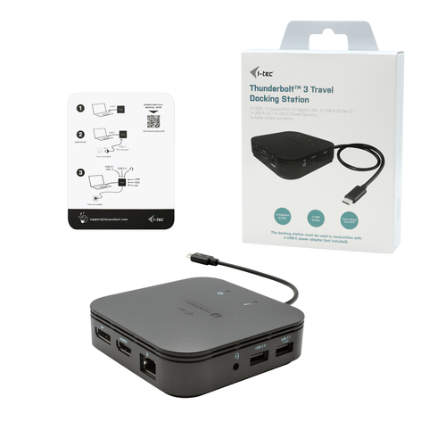 i-tec Thunderbolt 3 Travel Dock Dual 4K Display + Power Delivery 60W dockingstation, afbeelding 4