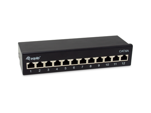 Equip Patchpanel 12x RJ45 Cat6A 19" FTP 1HE Premium zwart