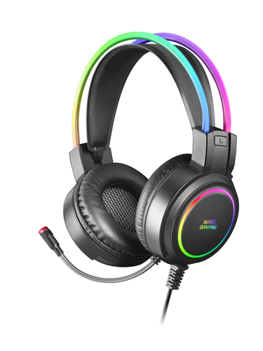 Mars Gaming MHRGB, Gaming Headset RGB + Flexible Microphone, Black – image 2
