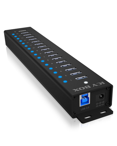 ICY BOX IB-HUB1717-U3 USB 3.2 Gen 1 (3.1 Gen 1) Type-A 5000 Мбит/с Черный