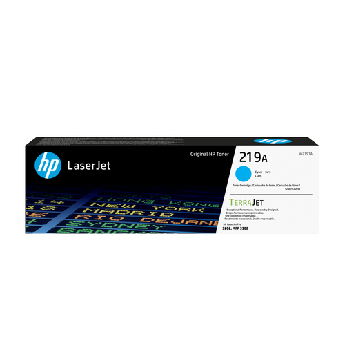 HP 219A Original LaserJet Toner Cartridge Cyan W2191A - image 1