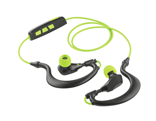Trust 20890 headphones/headset Wireless Ear-hook Sports Bluetooth Black, Green – image 3