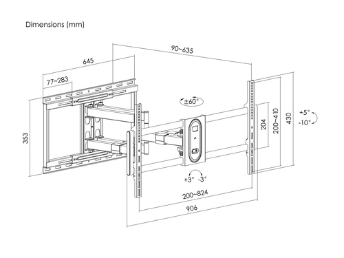 Equip 43"-100" Full Motion TV Mount Bracket – image 7