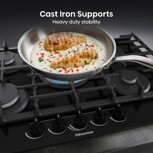 Hisense GG773B 75cm Gas Hob - Black - image 4