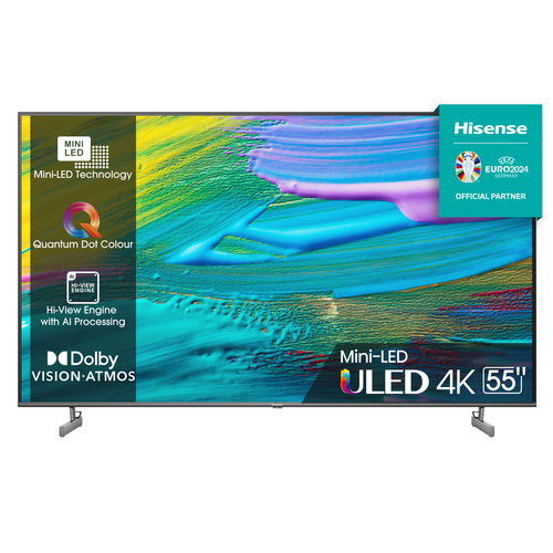 Hisense 55U6KQ 139,7 cm (55") 4K Ultra HD Smart TV Wi-Fi Черный, Серый 400 cd/m²