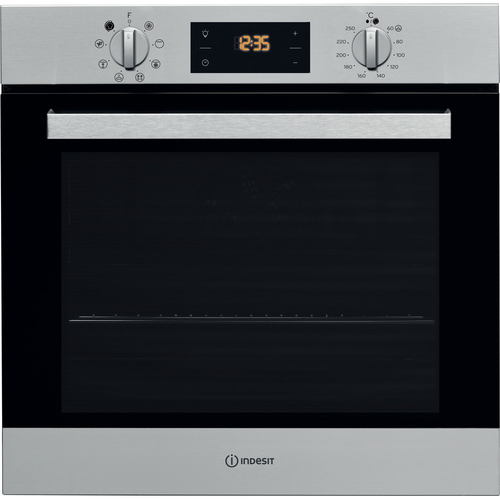 Indesit IFW 6340 IX UK духовка 66 L Черный, Нержавеющая сталь