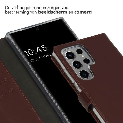 Selencia Echt Lederen Bookcase Samsung Galaxy S24 Ultra - Bruin, afbeelding 4