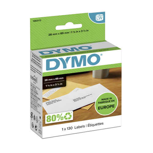 Dymo 1983173 LW Address Labels 28 x 89mm 1 Roll of 130 Labels - image 1