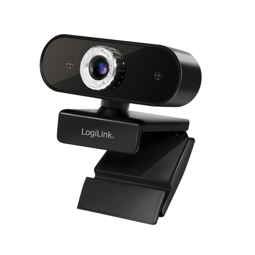 LogiLink Webcam USB 2.0, HD 1920x1080, met microfoon, zwart.