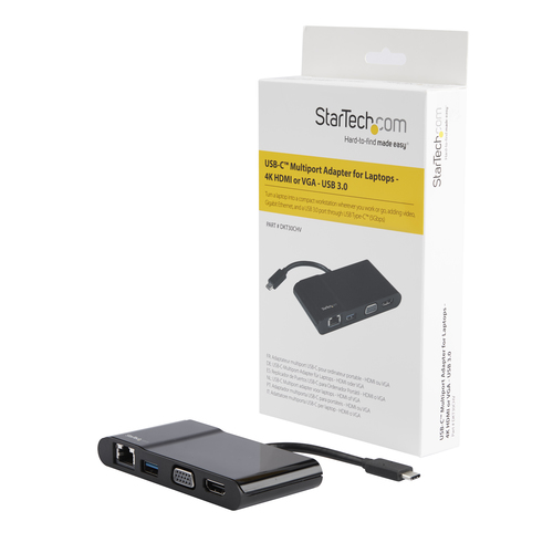 StarTech.com USB-C Multiport Adapter - USB-C Travel Dock with 4K HDMI or 1080p VGA, Gigabit Ethernet, 5Gbps USB-A 3.0 - Discontinued, Limited Stock, & Replaced – image 7