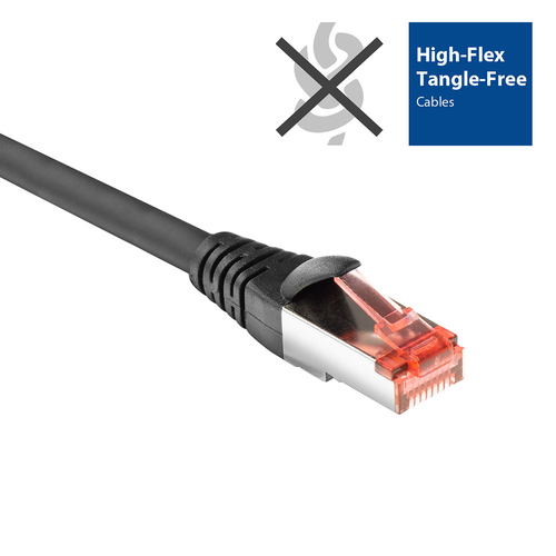 CAT6A U/FTP PVC FLEX BK 1.0M. 1 stk, afbeelding 2